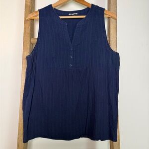 Navy Sleeveless Blouse
